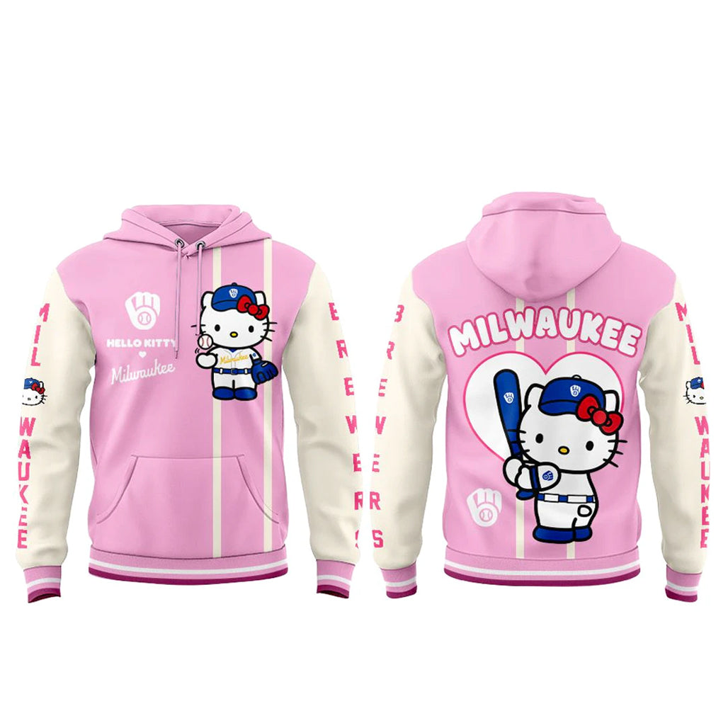 Milwaukee Brewers x Hello Kitty 2026 Pink Hoodie